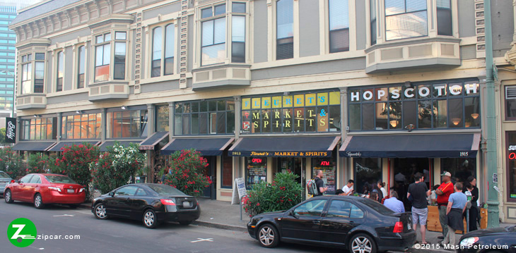 Apartments and condos at 19th Street and San Pablo Avenue in the Uptown area of Oakland, CA